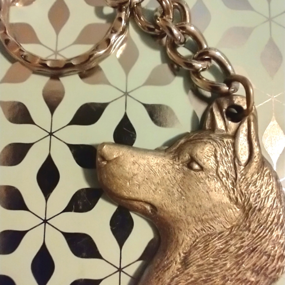 Key Ring 🌅Pewter Husky Key Ring Charm